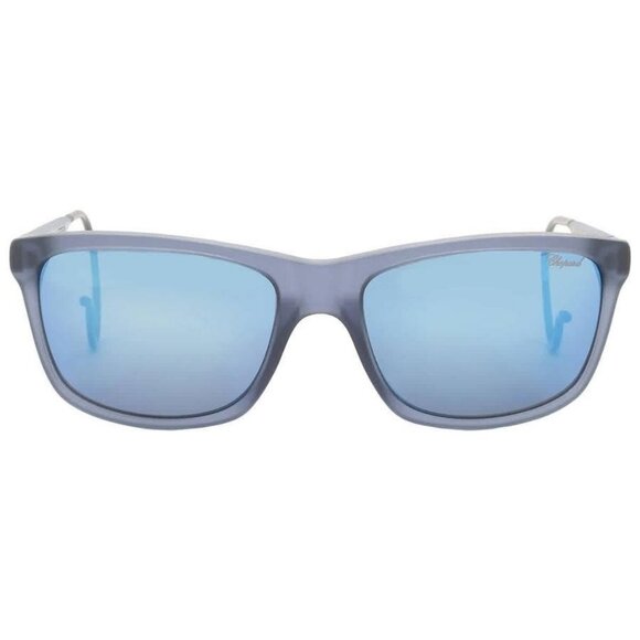 Chopard Polarized Blue Square Men's Sunglasses SCH156M AGQB 57 SCH156M - Picture 1 of 6